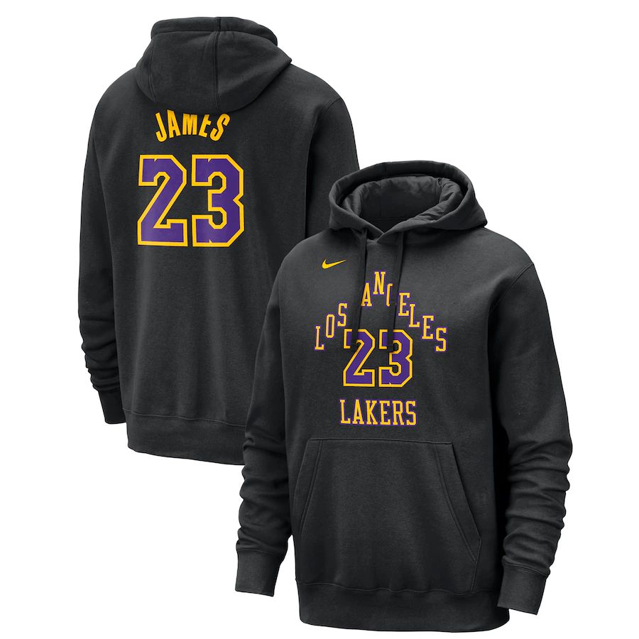 Men Los Angeles Lakers #23 James Black Nike Season city version Sweatshirts 23-24 NBA Jersey->los angeles lakers->NBA Jersey